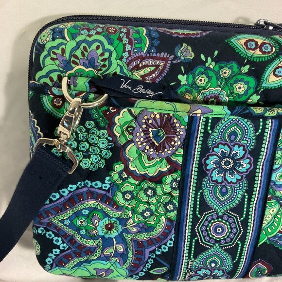 Vera Bradley Mini Laptop Hard Case with Shoulder Strap Blue Rhapsody New - Picture 4 of 8